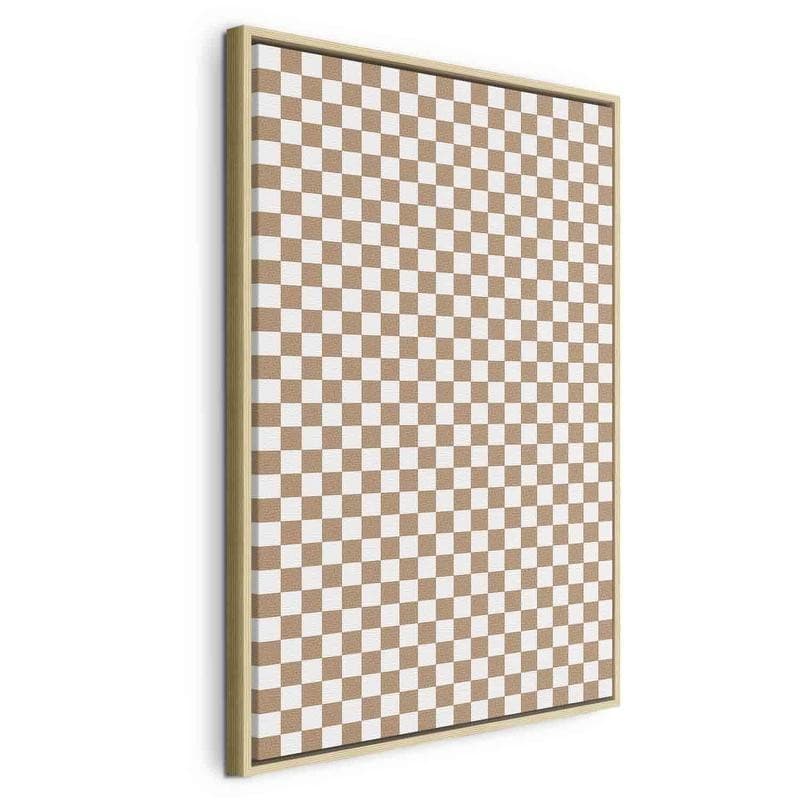 Quadro - Checkerboard Pattern - Brown-White Grid with a Subtle Noise - 3