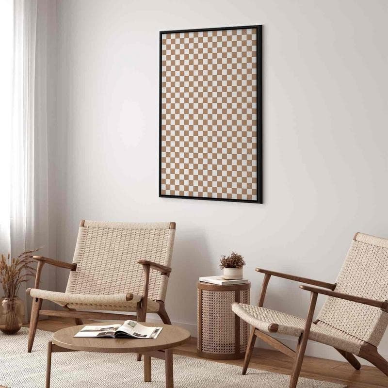 Quadro - Checkerboard Pattern - Brown-White Grid with a Subtle Noise - 4