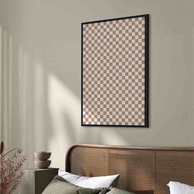 Quadro - Checkerboard Pattern - Brown-White Grid with a Subtle Noise - 7