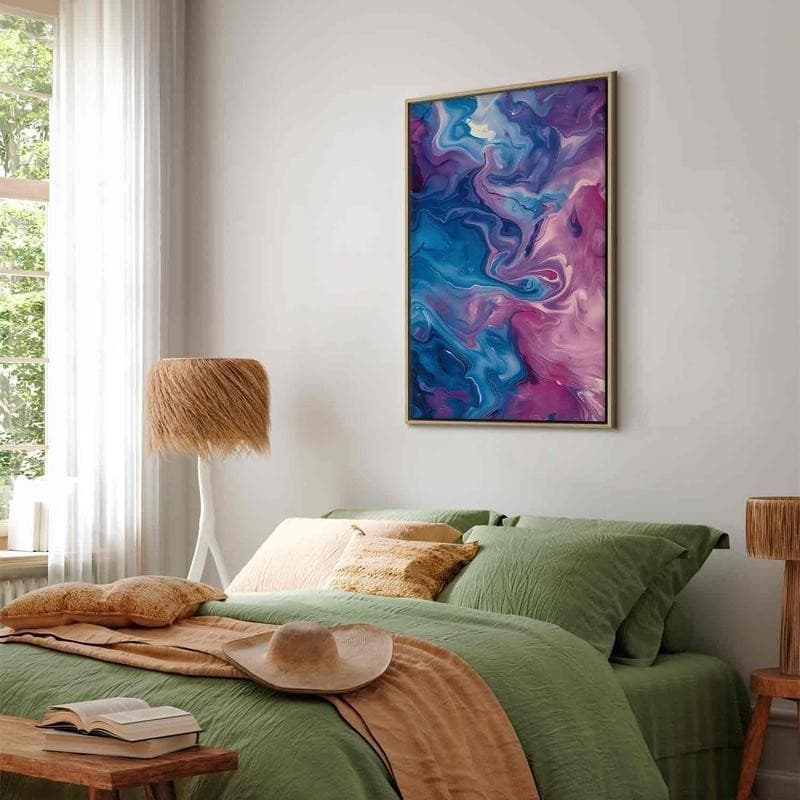 Quadro - Night Flows - Abstract Waves in Shades of Blue and Violet - 11