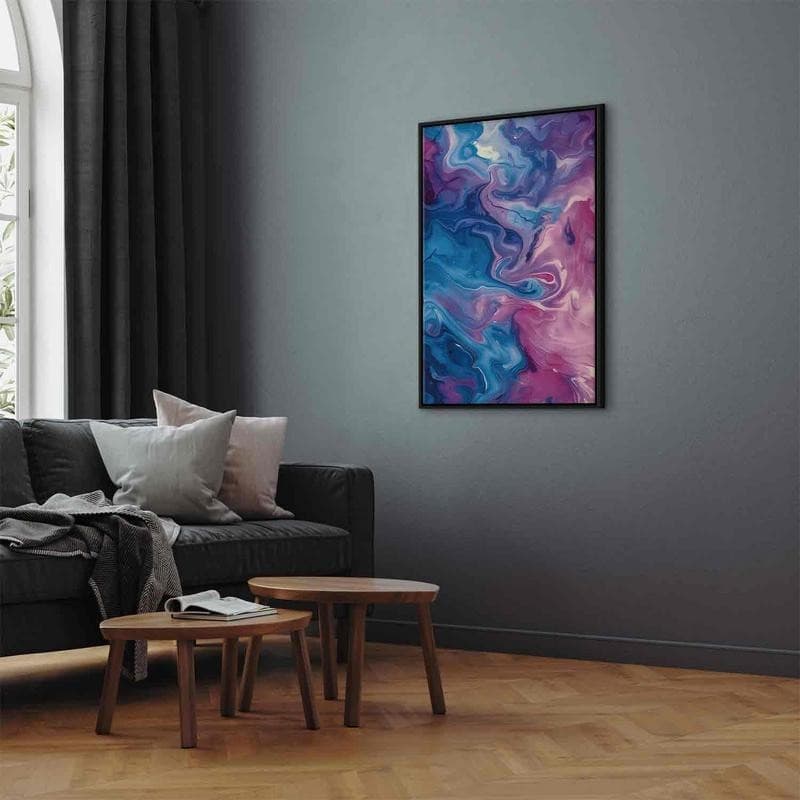 Quadro - Night Flows - Abstract Waves in Shades of Blue and Violet - 4