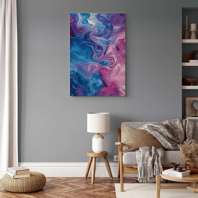 Quadro - Night Flows - Abstract Waves in Shades of Blue and Violet - 5