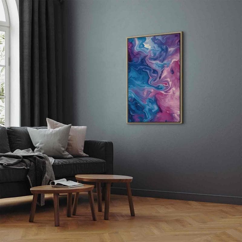 Quadro - Night Flows - Abstract Waves in Shades of Blue and Violet - 6