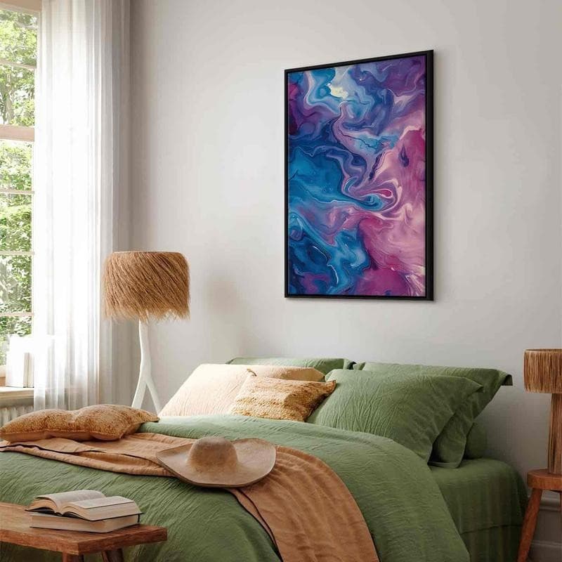 Quadro - Night Flows - Abstract Waves in Shades of Blue and Violet - 7