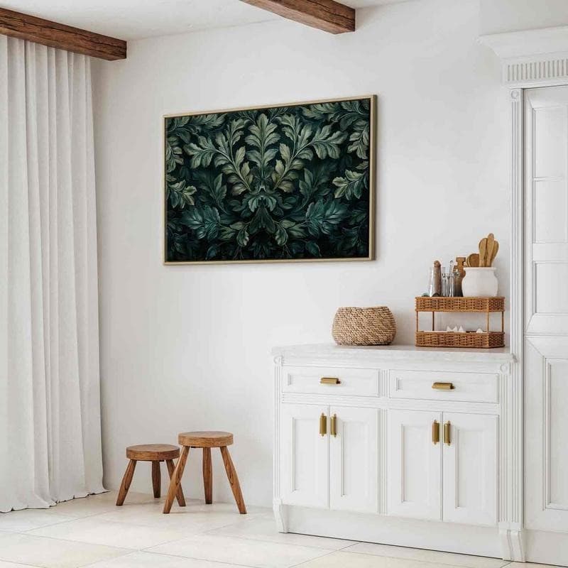 Quadro Foglie vittoriane verde scuro - 13