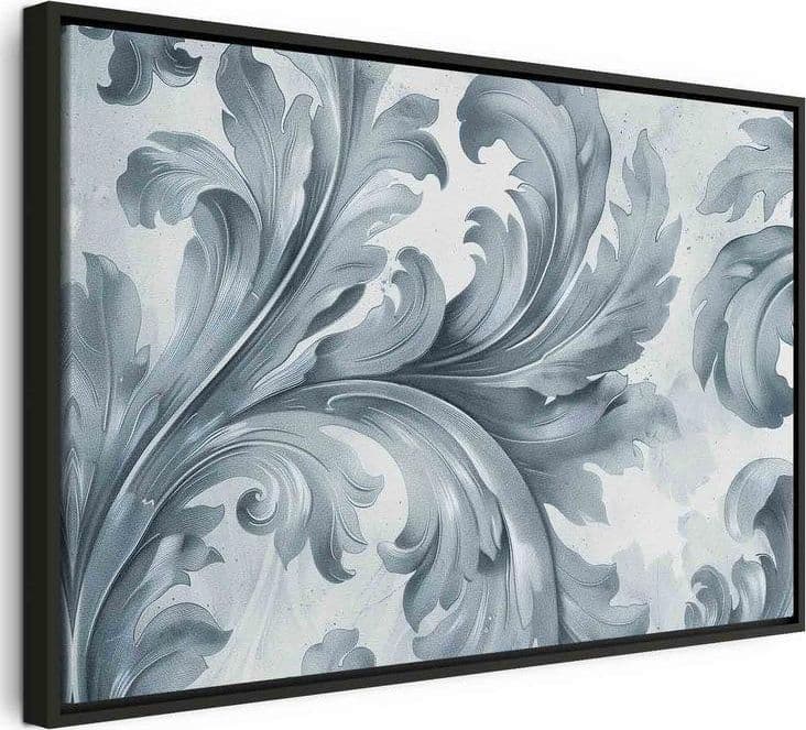 Quadro - Stone Baroque Ornaments in Light Shades of Gray-Blue - 21