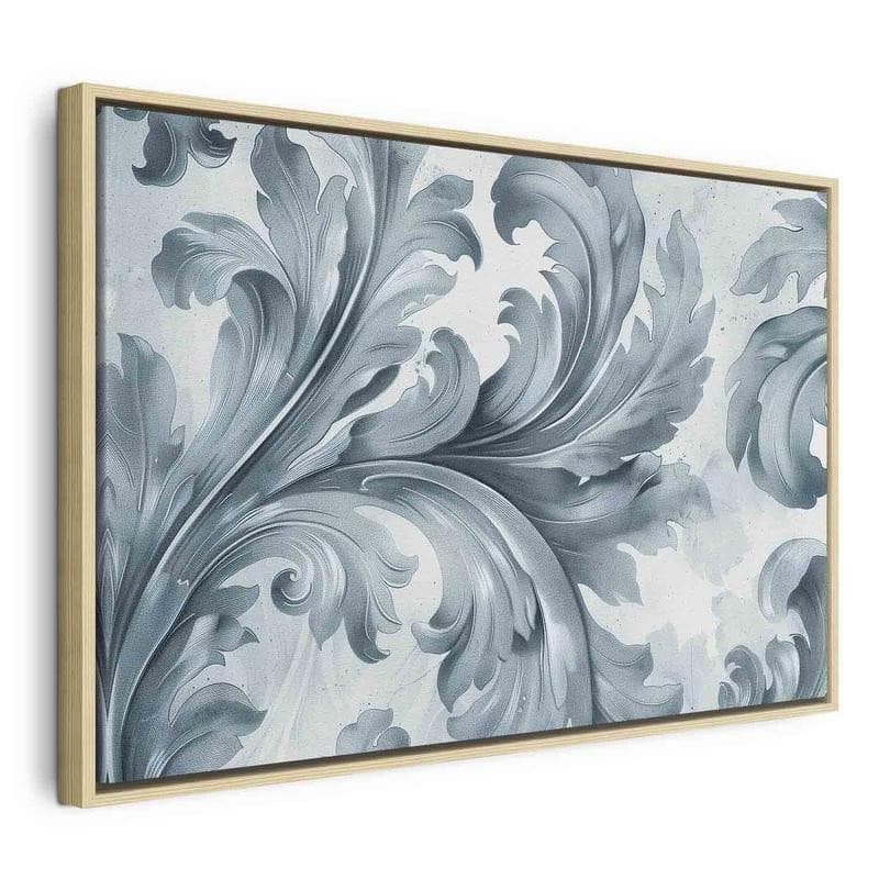Quadro - Stone Baroque Ornaments in Light Shades of Gray-Blue - 22