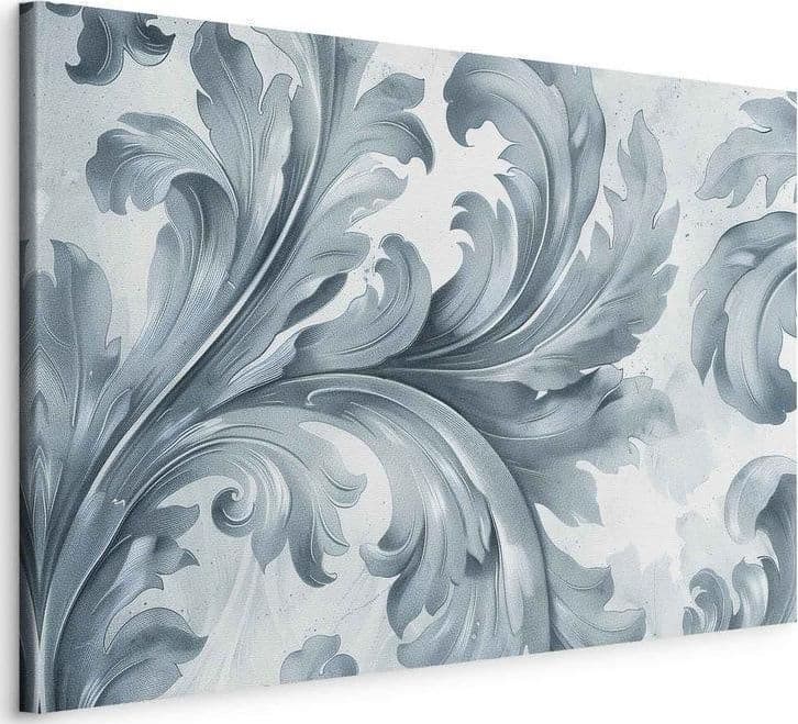 Quadro - Stone Baroque Ornaments in Light Shades of Gray-Blue - 2