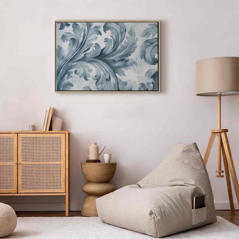 Quadro - Stone Baroque Ornaments in Light Shades of Gray-Blue - 11