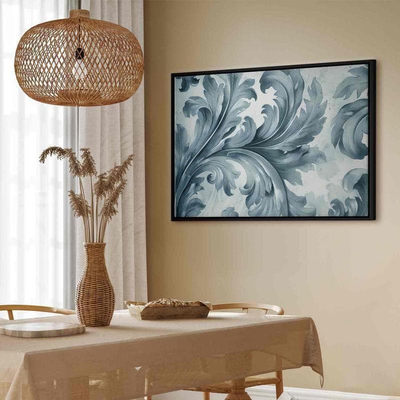 Quadro - Stone Baroque Ornaments in Light Shades of Gray-Blue - 12