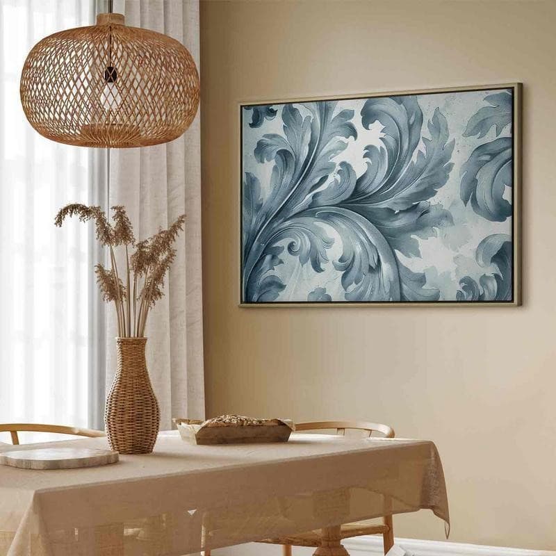 Quadro - Stone Baroque Ornaments in Light Shades of Gray-Blue - 13