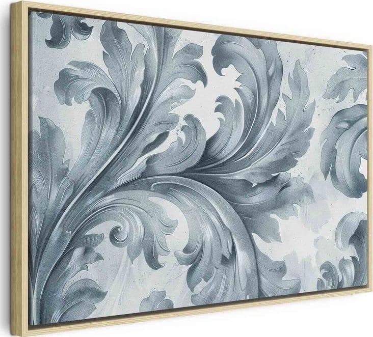 Quadro - Stone Baroque Ornaments in Light Shades of Gray-Blue - 3