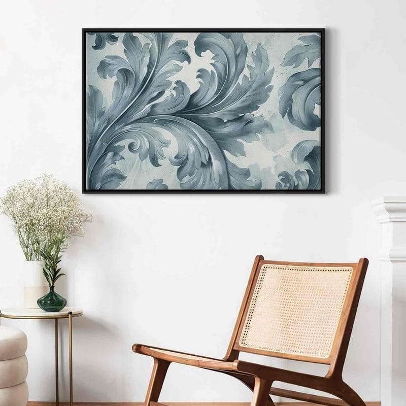 Quadro - Stone Baroque Ornaments in Light Shades of Gray-Blue - 4