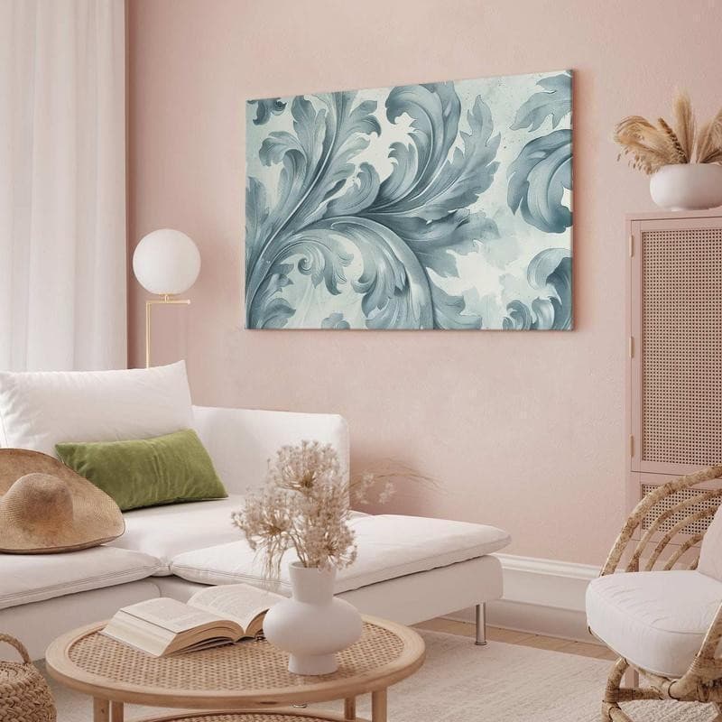 Quadro - Stone Baroque Ornaments in Light Shades of Gray-Blue - 5