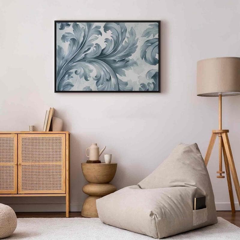 Quadro - Stone Baroque Ornaments in Light Shades of Gray-Blue - 7