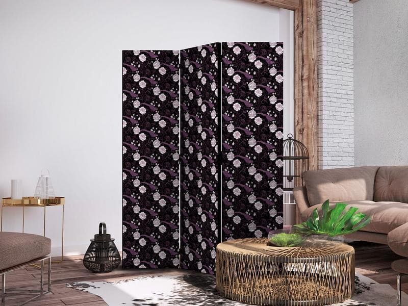 Paravento - Birds Among Flowers - Pheasants Amidst Peonies - Purple - 3