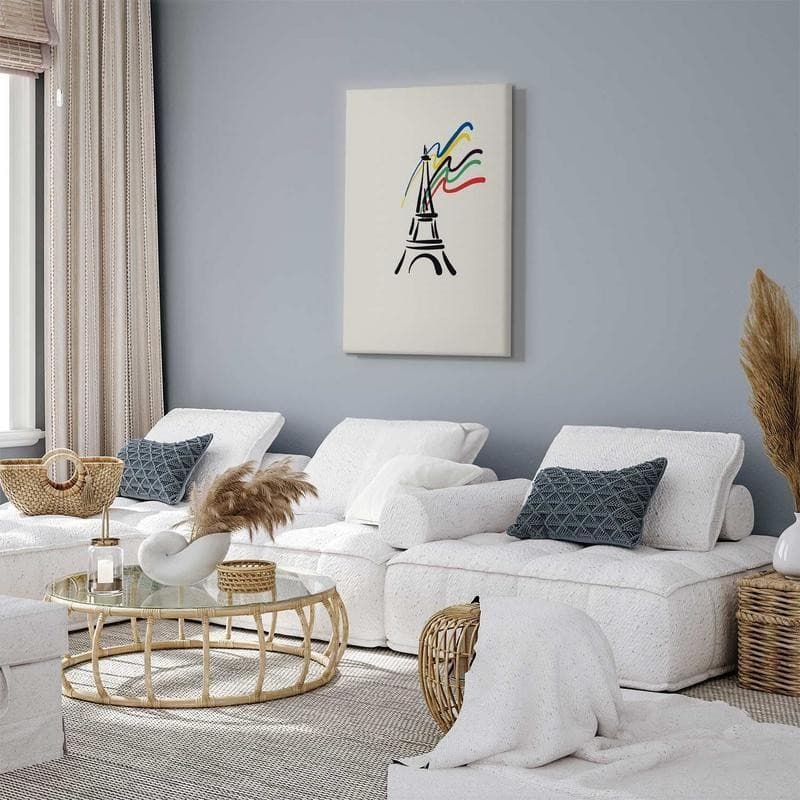 Quadro - Eiffel Tower and Colorful Ribbons - 2