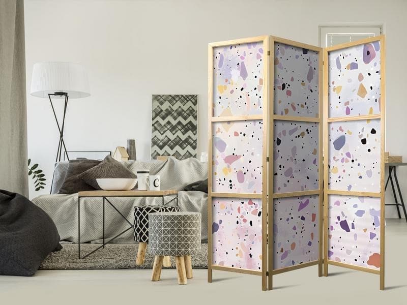 Paravento giapponese - Confetti-Style Terrazzo - Purple-Pink - Colorful Pattern - 2