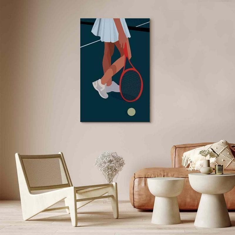 Quadro - Female Tennis Player With a Red Racket on the Court - Graphics - 2