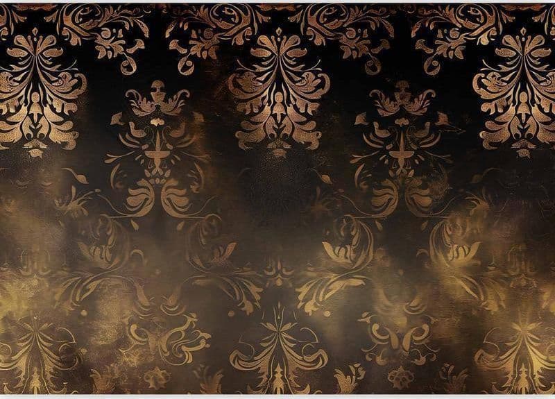 Carta da parati - Baroque Ornaments in Patinated Gold and Browns: Retro Motif - 3