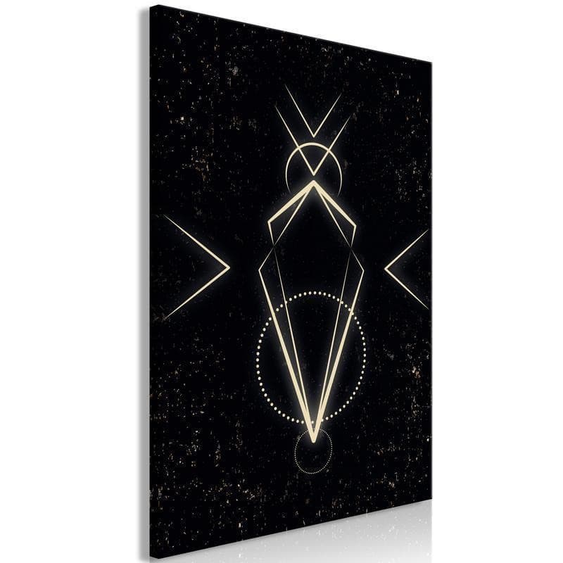 Quadro - Symmetry of Shapes (1-part) - Graphic Motif in Black Shade - 6