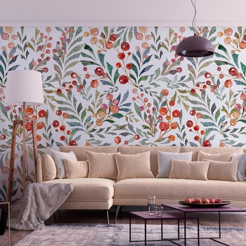 Carta da parati - Leaves of Red Berries - 3