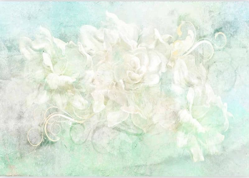 Carta da parati - Blossoming among pastels - abstract with floral motif and patterns - 4