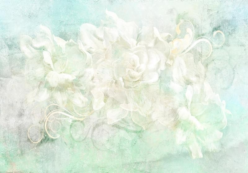 Carta da parati - Blossoming among pastels - abstract with floral motif and patterns - 6