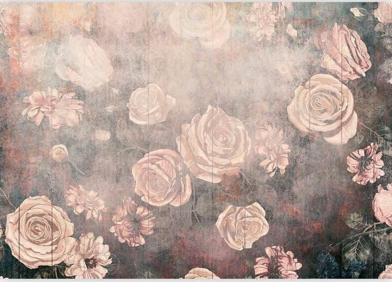 Carta da parati - Misty nature - orange flowers on a non-uniformly textured background - 5