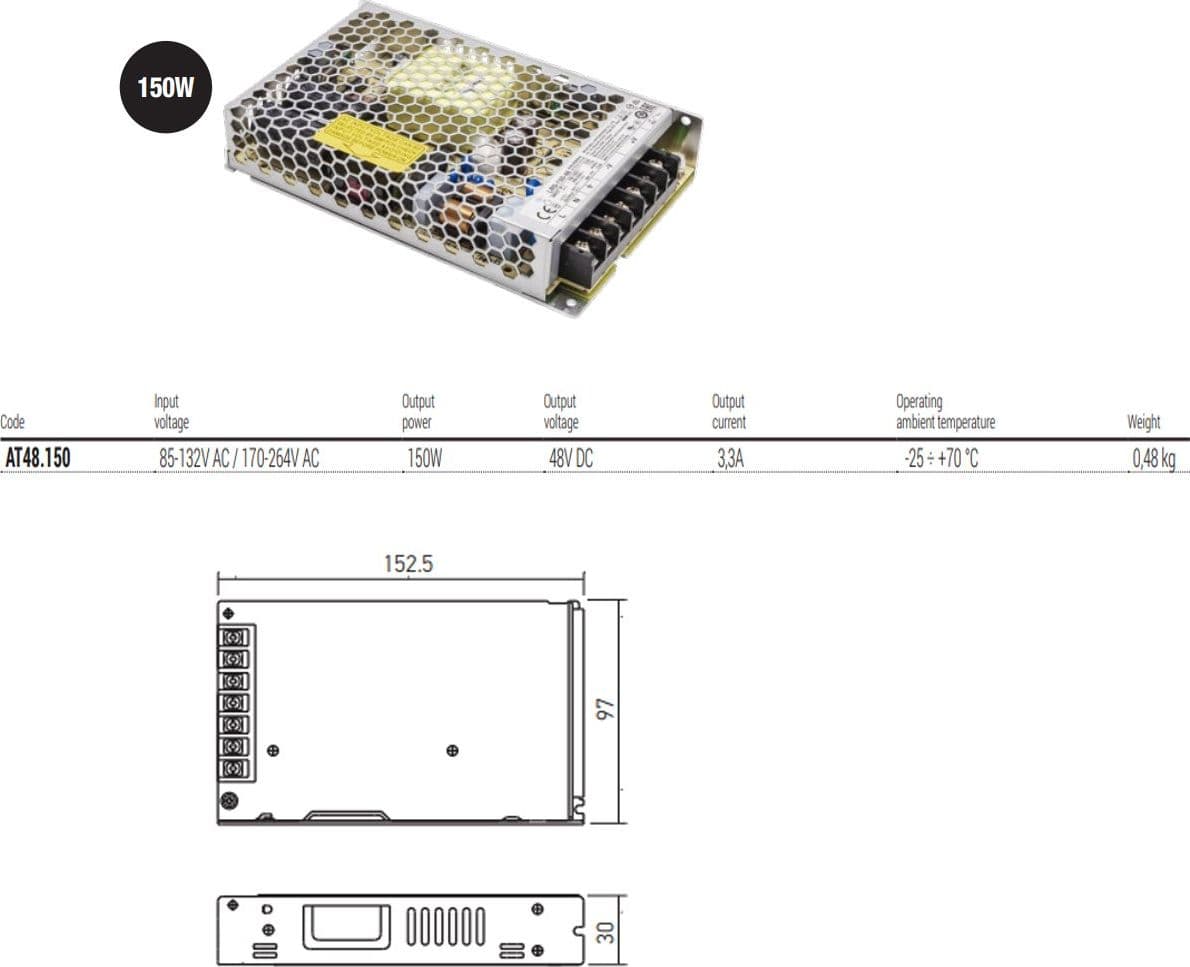 Driver Redo AT48.150 IP20 150W 48V FREEDOM 360 - 2