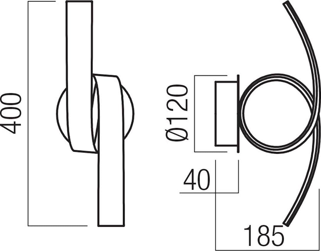 Applique led Redo group IMPULS 01-3609 01-3611 770LM 3000K lampada parete ultramoderna - 4