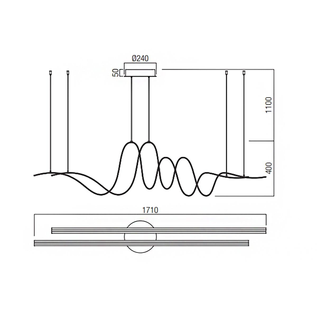 Lampadario led Redo Group IMPULS 01-3621 01-3623 4760LM 3000K lampada soffitto sospensione ultramoderna dimmerabile - 4