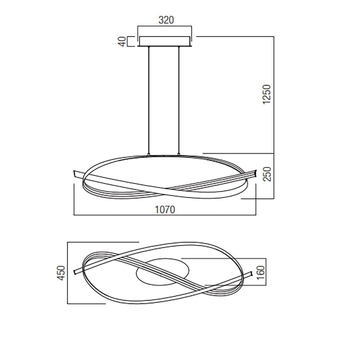 Lampadario led Redo Group IMPULS 01-3616 2660LM 3000K lampada soffitto sospensione classica dimmerabile - 3