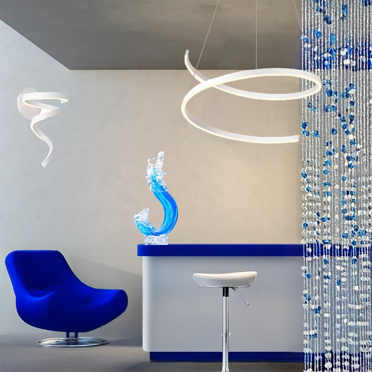 Applique moderno Redo Group SCROLL 01-4004 01-4006 LED CCT alluminio lampada parete dimmerabile - 3