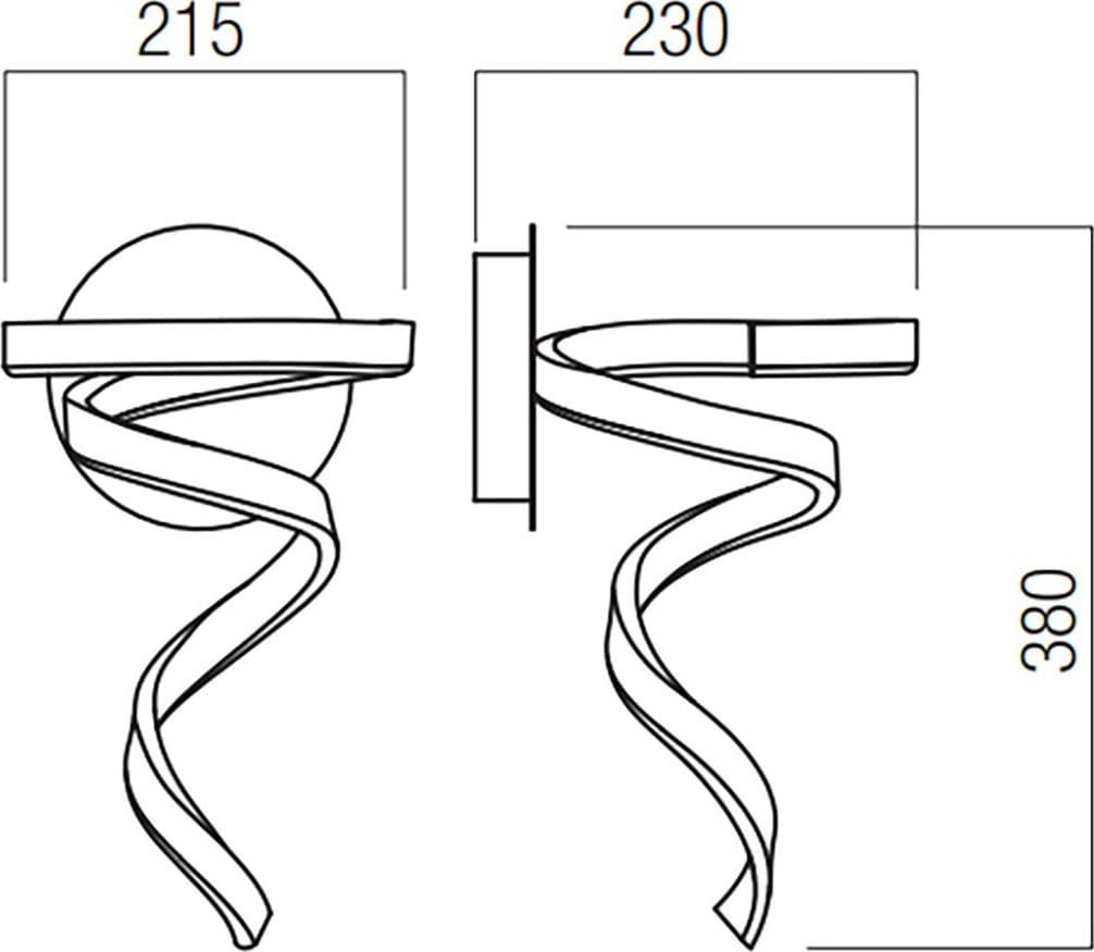 Applique moderno Redo Group SCROLL 01-4004 01-4006 LED CCT alluminio lampada parete dimmerabile - 5