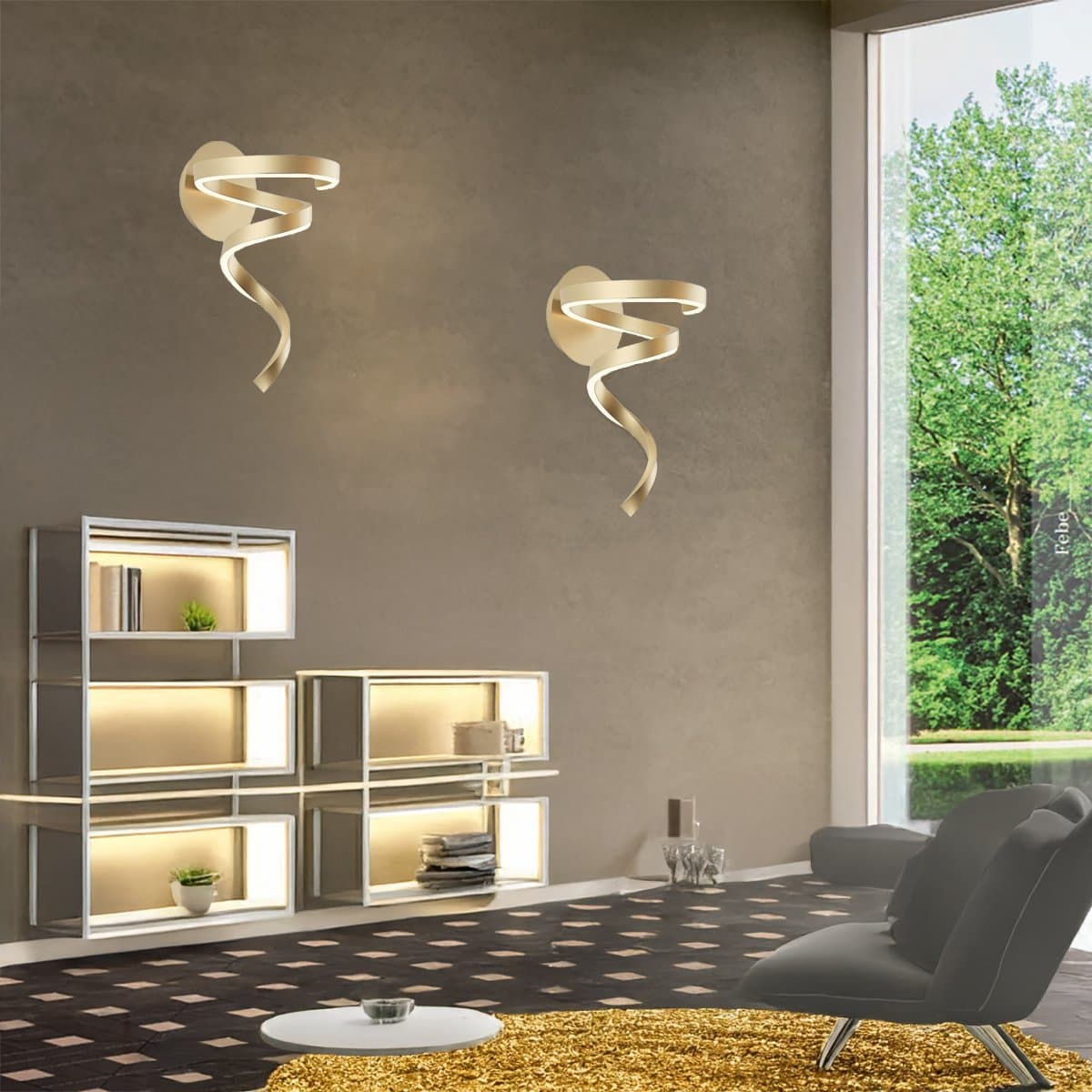 Applique classico Redo Group SCROLL 01-4005 LED CCT lampada parete bronzo dimmerabile - 2