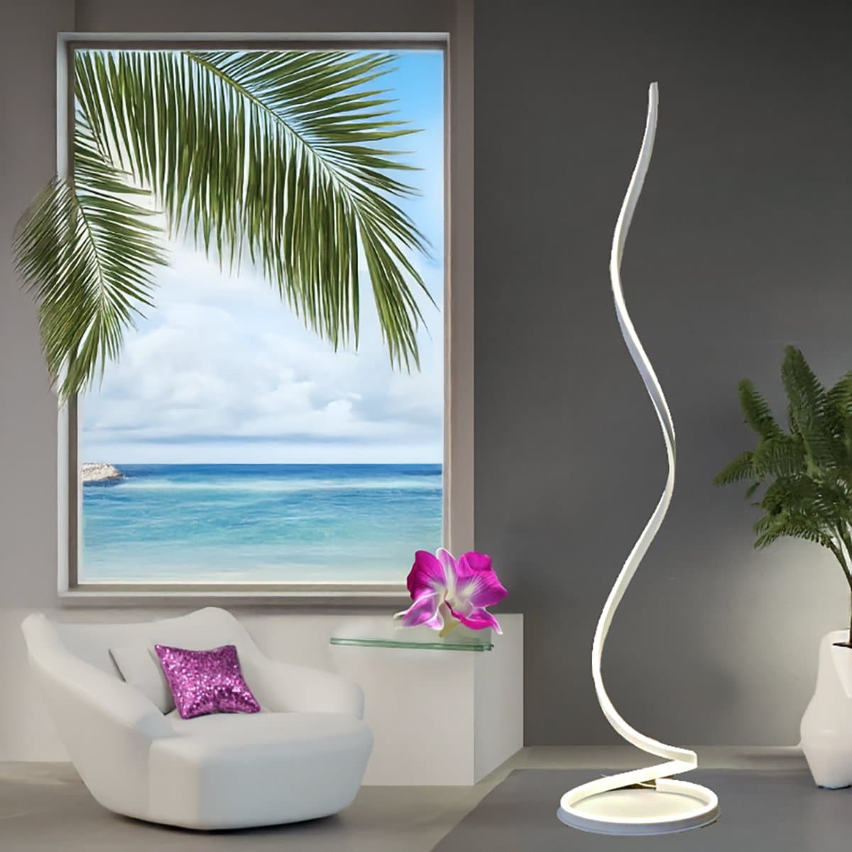 Piantana led Redo group SCROLL 01-4281 4283 LED CCT lampada terra dimmerabile moderna - 2