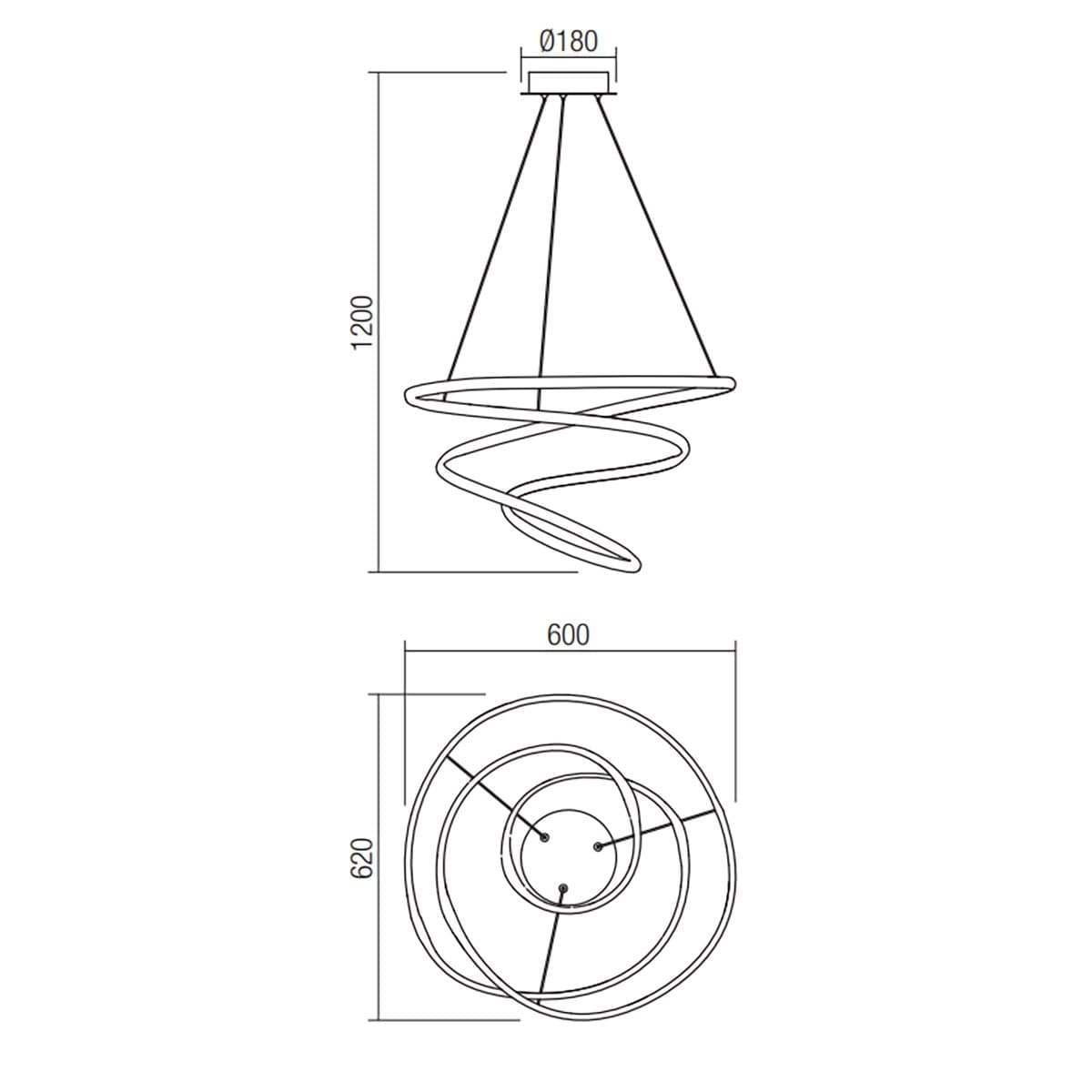 Lampadario moderno Redo Group SINTRA 01-2190 LED 3000K lampada soffitto sospensione ultramoderna dimmerabile - 3
