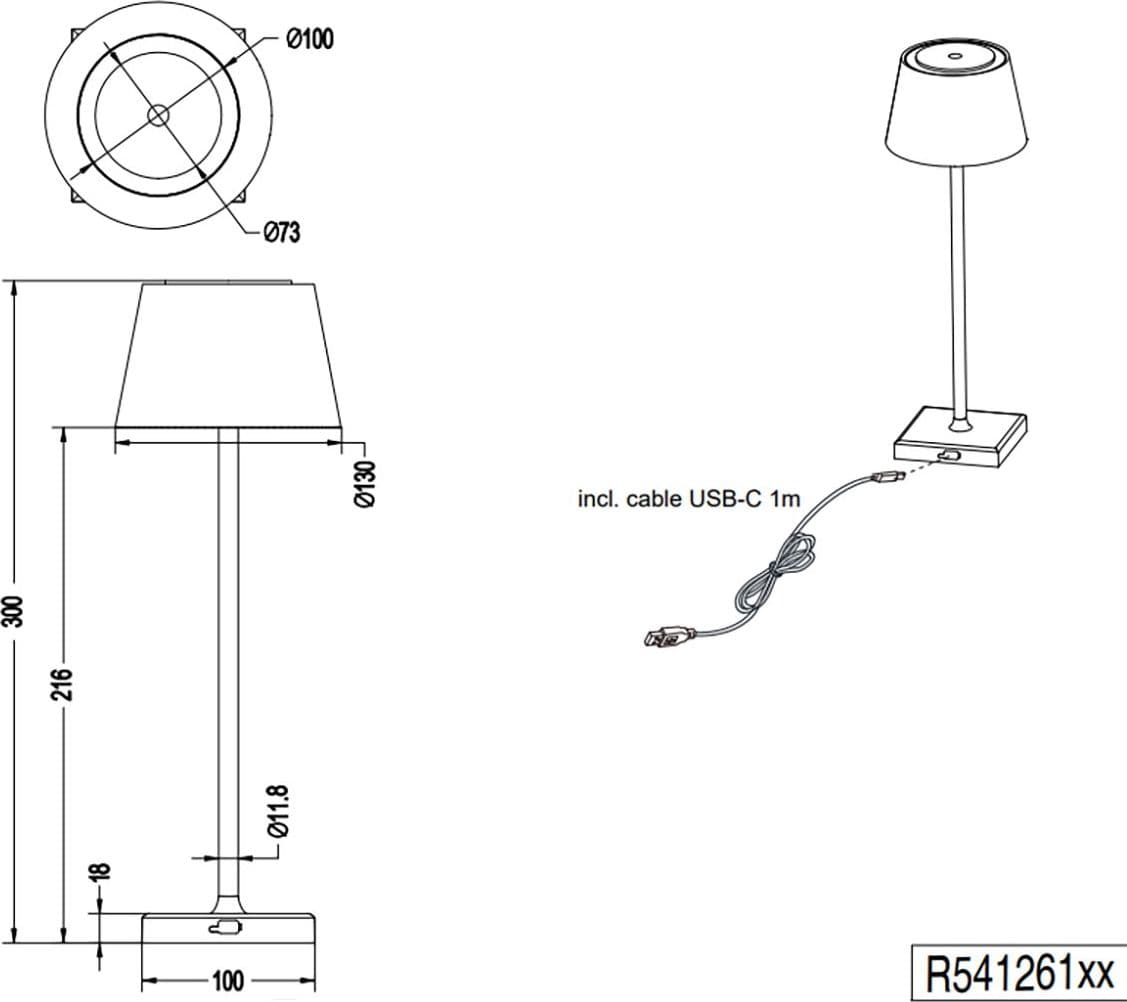 Abat-jour esterno Trio lighting SANCHEZ R54126131 IP44 RGB LED 450LM bianco lampada tavolo giardino pub ristoranti - 12
