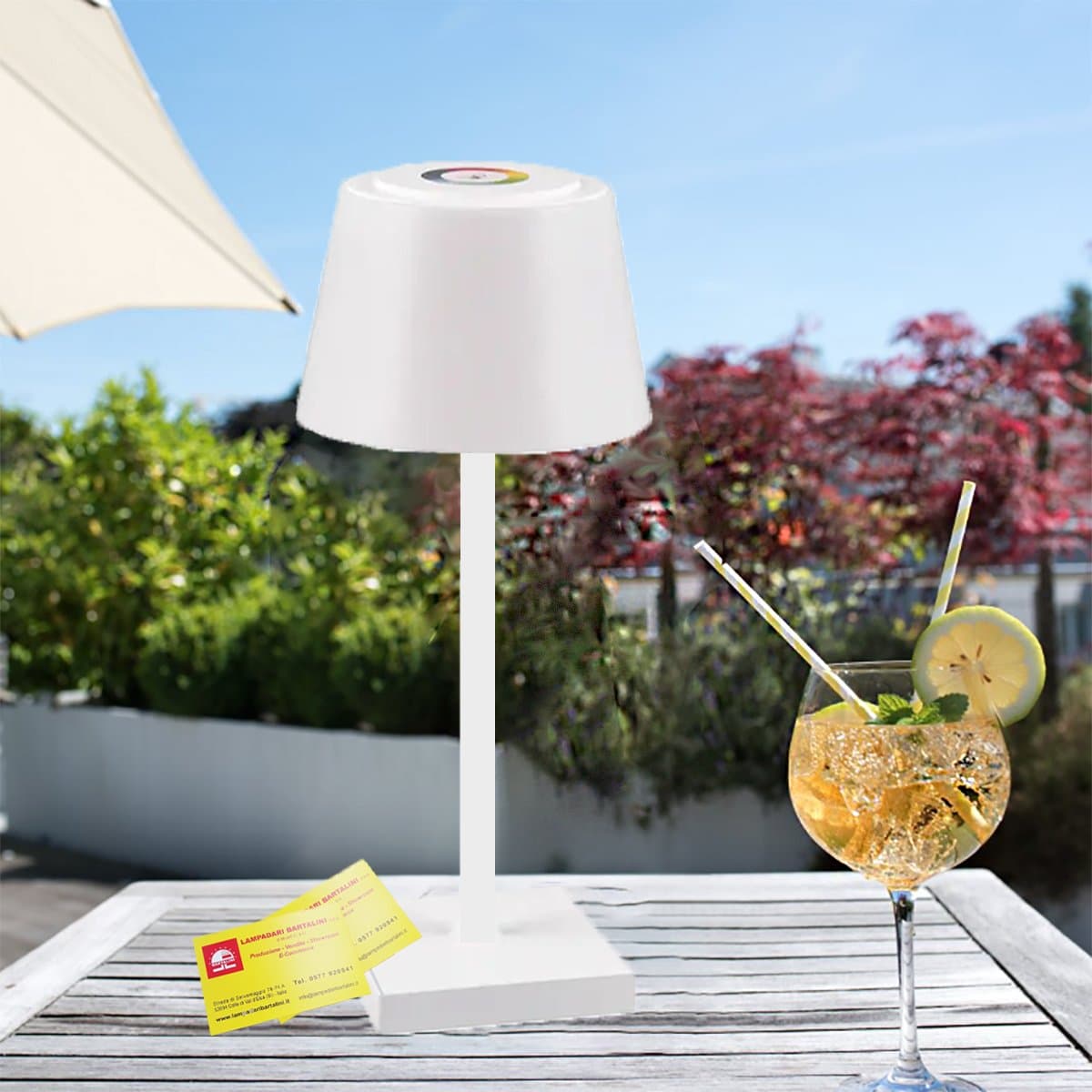 Abat-jour esterno Trio lighting SANCHEZ R54126131 IP44 RGB LED 450LM bianco lampada tavolo giardino pub ristoranti - 5