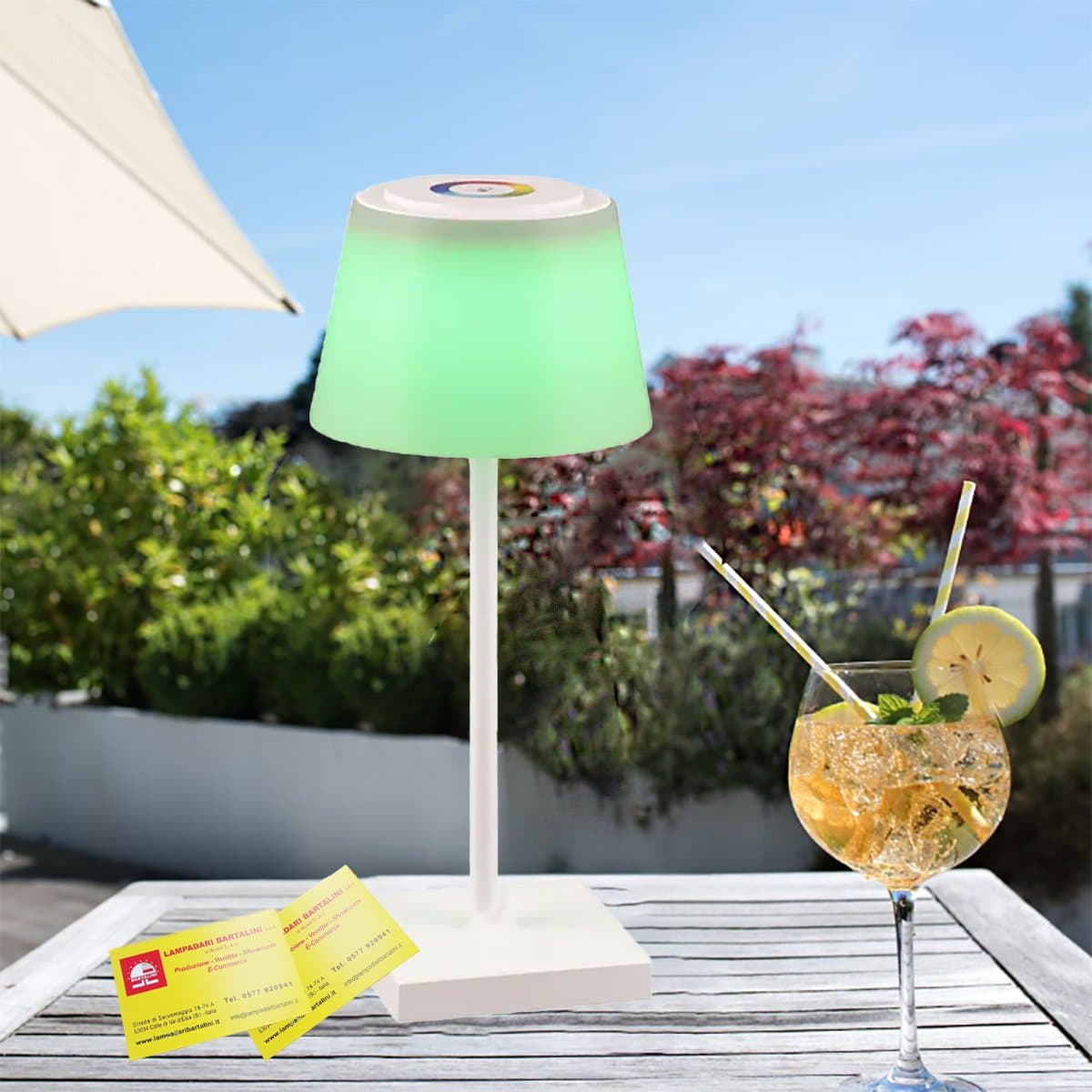 Abat-jour esterno Trio lighting SANCHEZ R54126131 IP44 RGB LED 450LM bianco lampada tavolo giardino pub ristoranti - 7