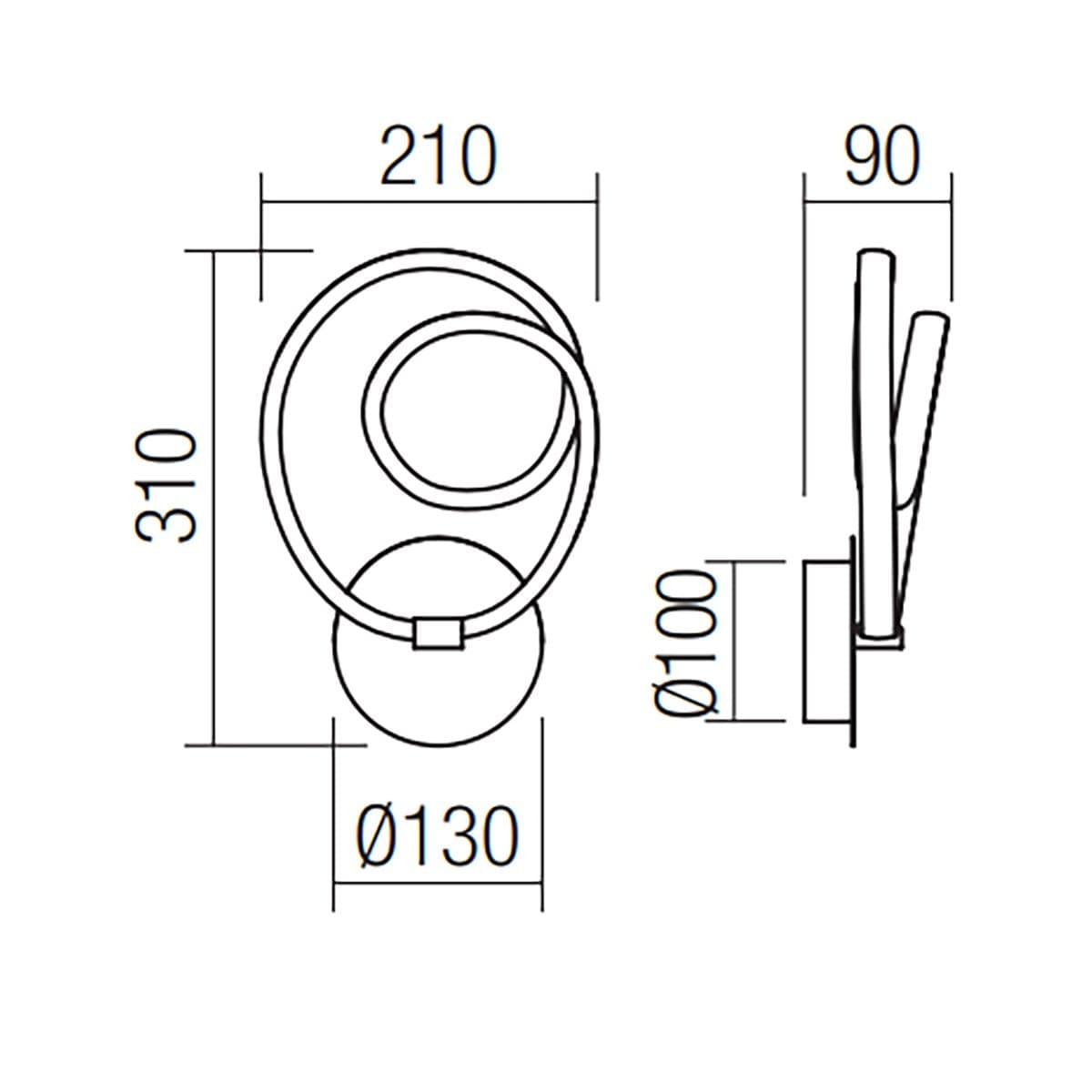 Applique Redo Group SINTRA 01-2188 LED 768LM 3000K lampada parete ultramoderna - 3