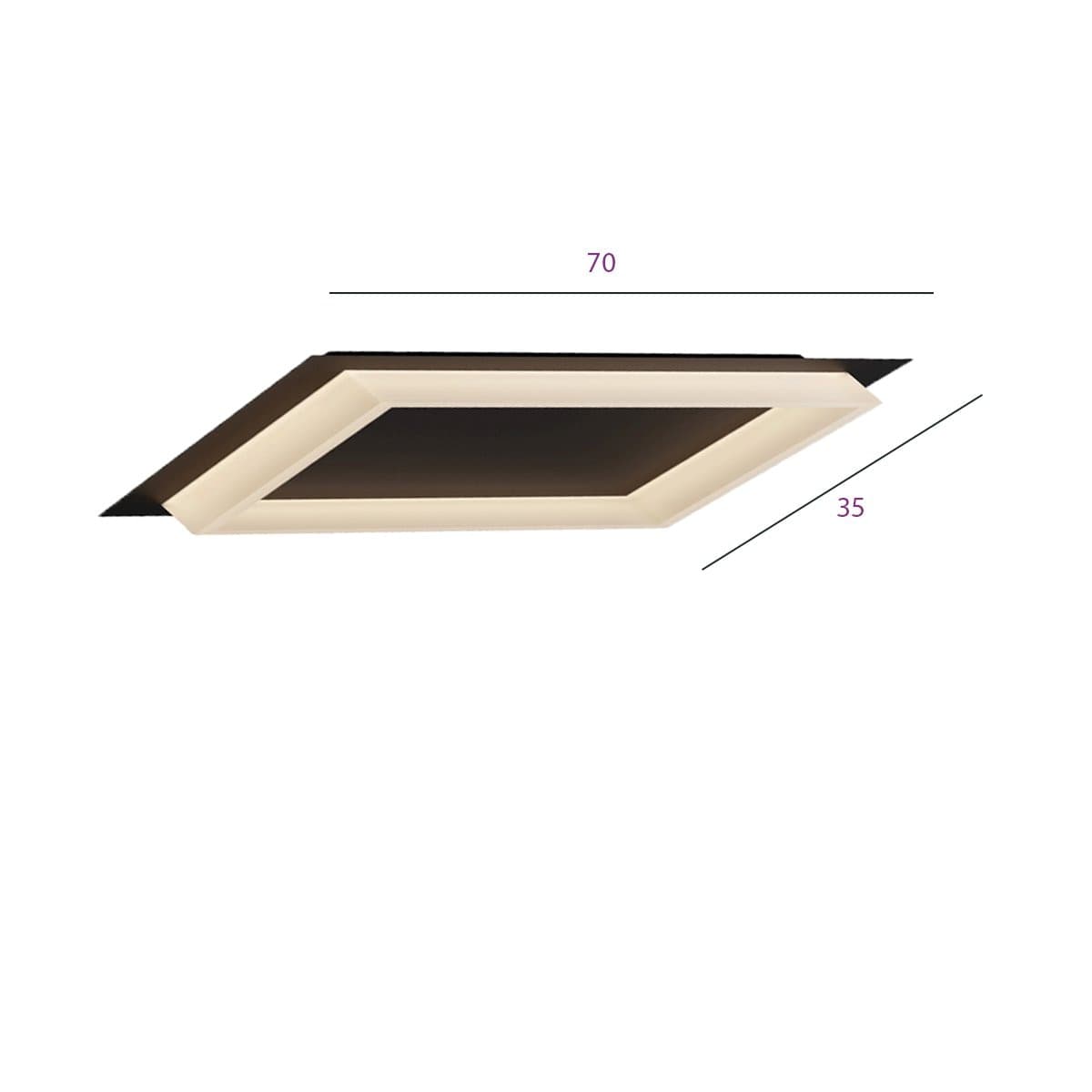 Plafoniera led Redo Group PERIMETRO 980 982 LED CCT 2100LM 70x35 lampada soffitto rettangolare moderna - 4