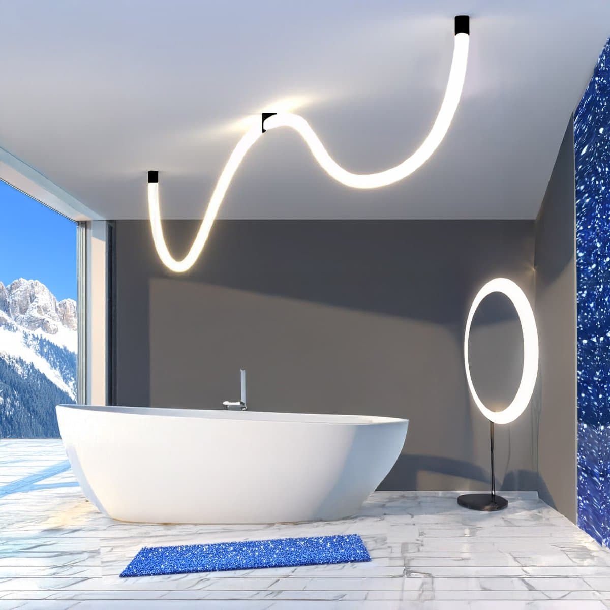 Neon flessibile Redo XLOOPB LP18 LED 72W 5MT IP65 NERO striscia flessibile tubolare led soffitto driver remoto - 2