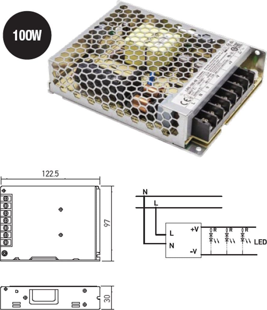 Neon flessibile Redo XLOOPB LP18 LED 72W 5MT IP65 NERO striscia flessibile tubolare led soffitto driver remoto - 11