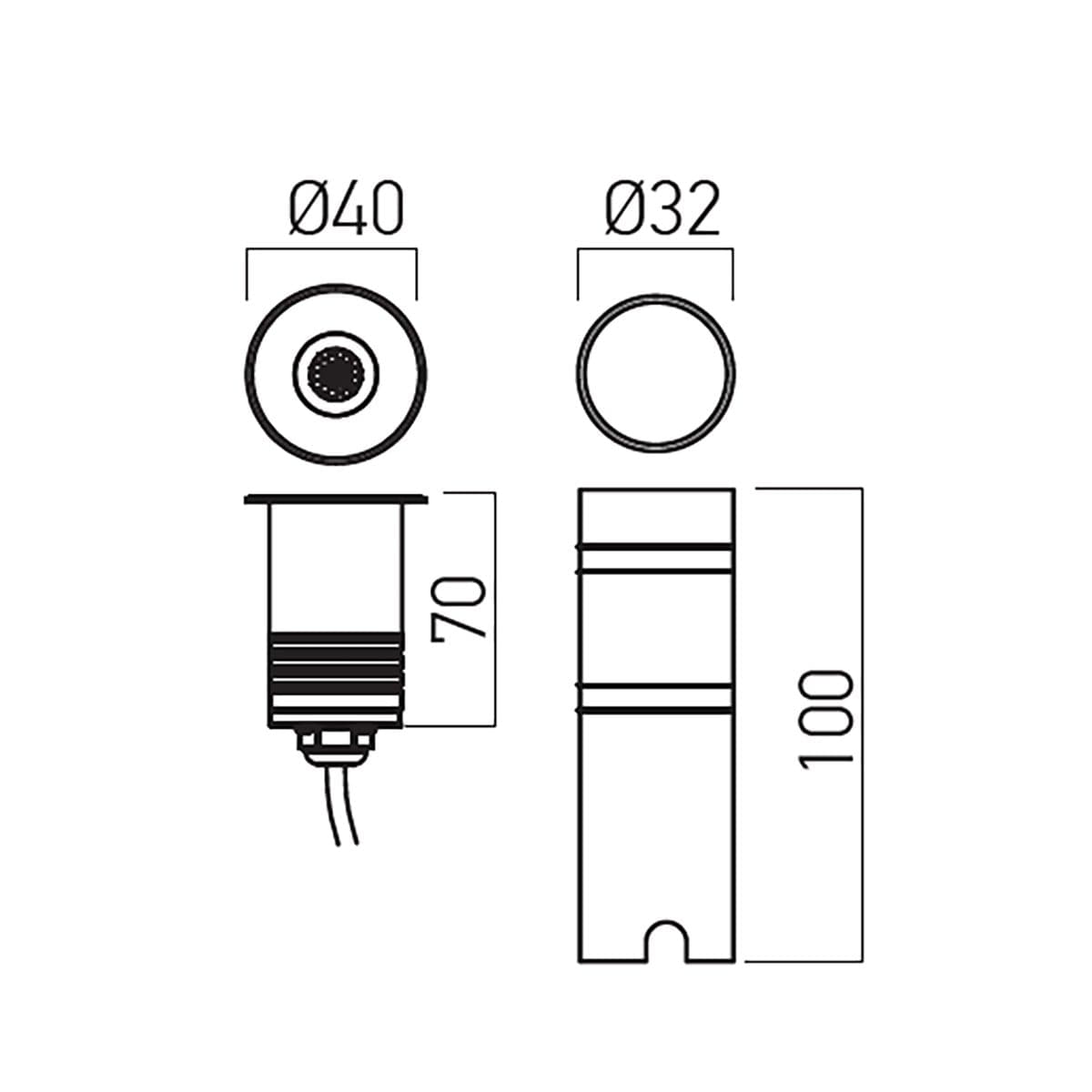 Faretto incasso esterno Redo group XGROUND RGB GD01RGB40 12V IP67 AISI316 IK06 spot incasso luce colorata - 3