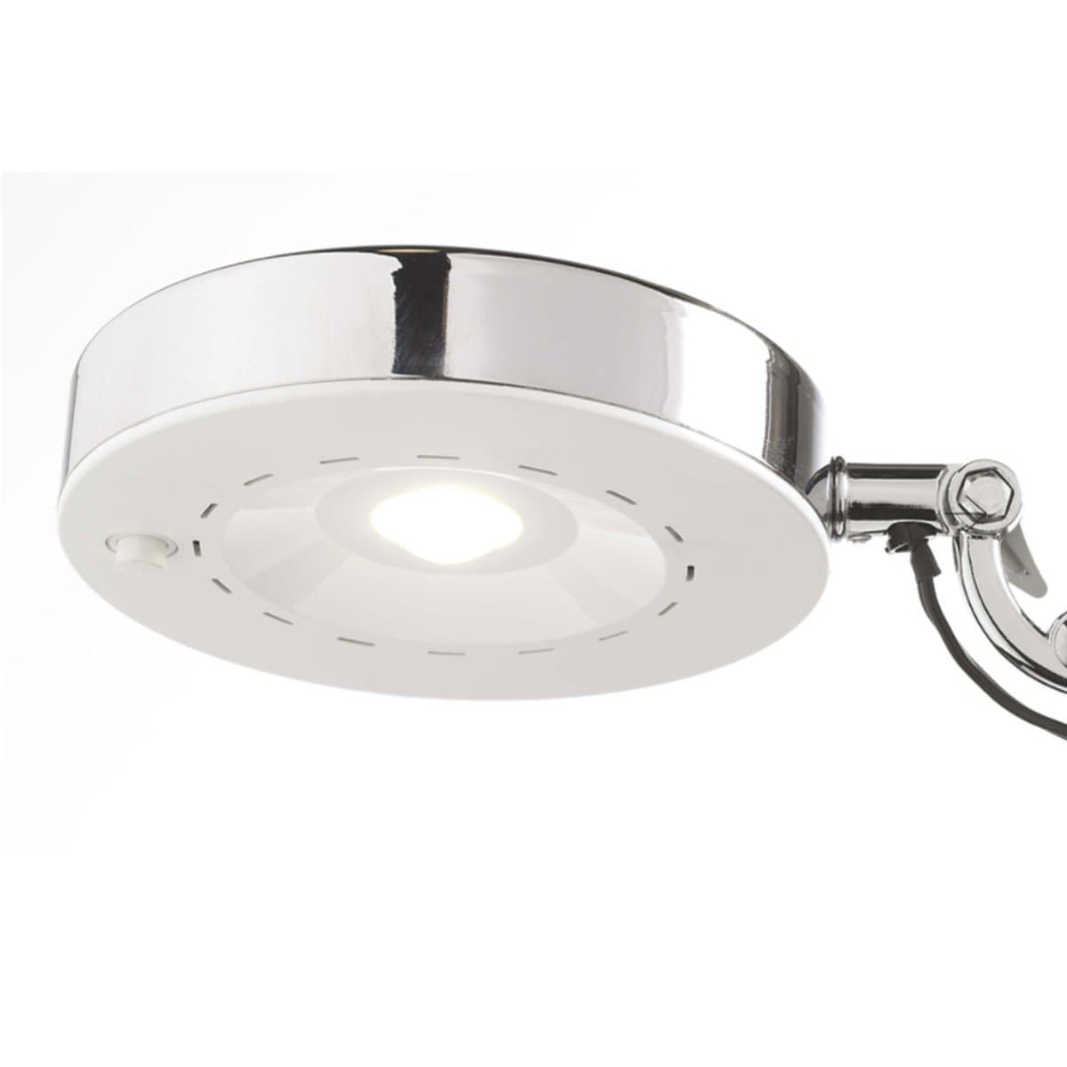 Abat-jour moderno Pan International ALTER TAV00005 CROMO LUCIDO LED metallo lampada tavolo bracci orientabili - 2