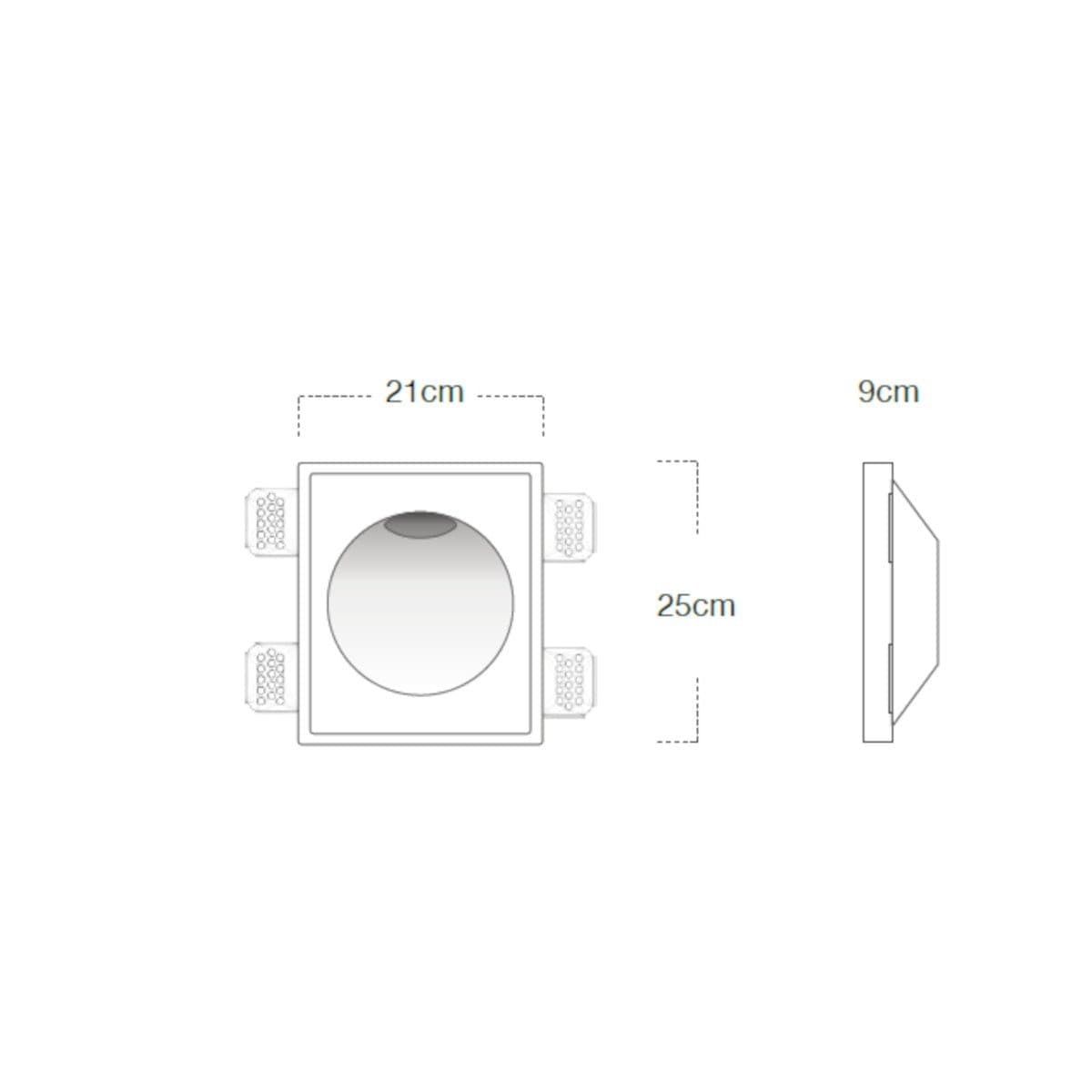 Segnapasso gesso Lampadari Bartalini NIDOR 037 GU10 LED parete verniciabile - 5