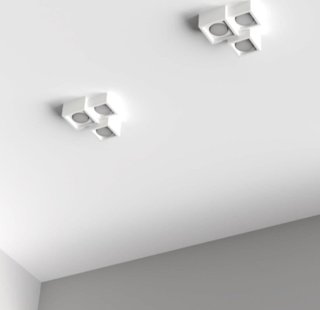 Plafoniera gesso Lampadari Bartalini OUQE 3 PLAP8 GX53 LED verniciabile - 2