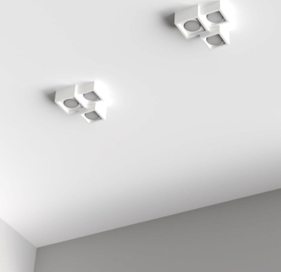 Plafoniera gesso Lampadari Bartalini OUQE 3 PLAP8 GX53 LED verniciabile - 2